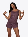 Пижама женская с шортами и топом фиолетовая