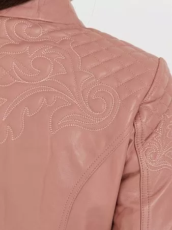 Куртка кожаная розовая купить