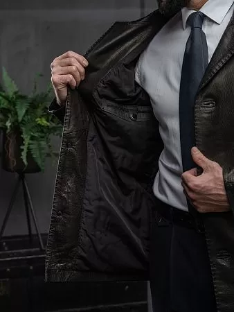 Кожаный пиджак мужской