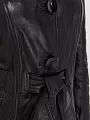 Куртка кожаная черная с поясом