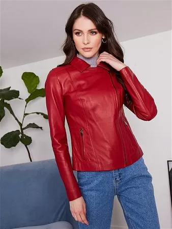 Куртка ярко-красная женская